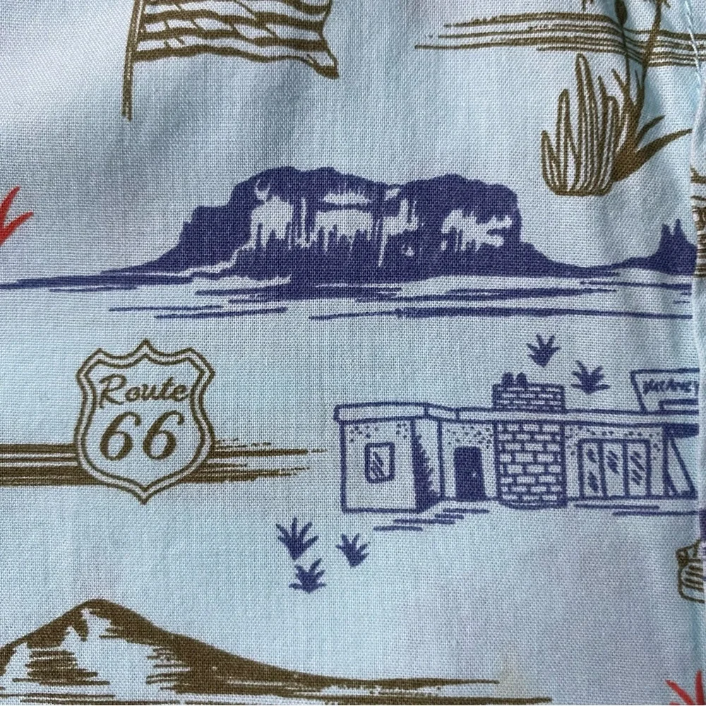 Children’s Place Hawaiian Shirt Size 7 8 Button Down Green Southwest Rt 66 EUC